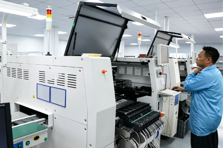 Turnkey PCB assembly service including PCB fabrication, component sourcing, assembly, testing, and box build